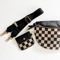 Checkered Crossbody Fanny Pack | Slim Card Holder | Wallet