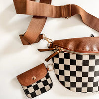 Checkered Crossbody Fanny Pack | Slim Card Holder | Wallet