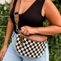 Checkered Crossbody Fanny Pack | Slim Card Holder | Wallet