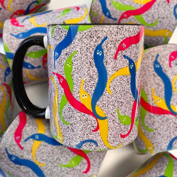 Fuzzy Worms Ceramic Mug