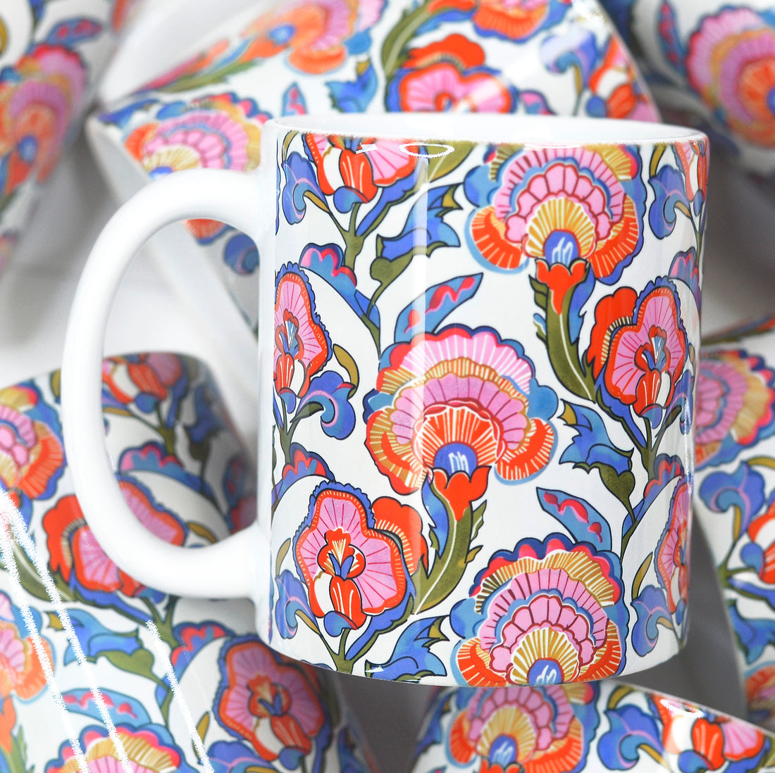 Spring Floral Full Wrap Set Mugs