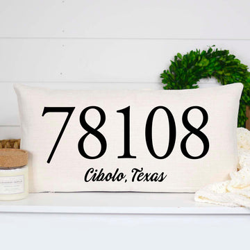 Personalized Zip Code / Town Pillows