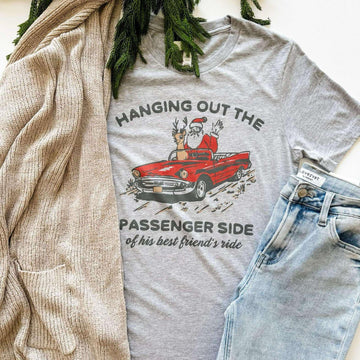 Passenger Side Christmas Graphic Shirt GREY