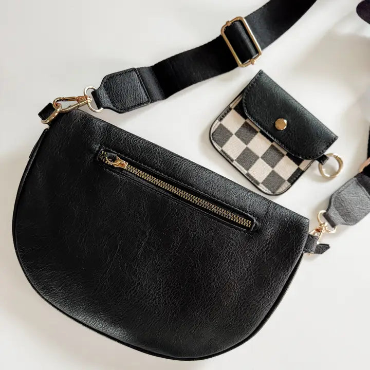 Checkered Crossbody Fanny Pack | Slim Card Holder | Wallet