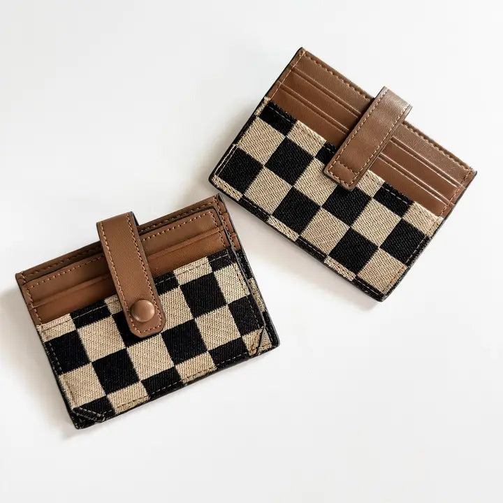 Checkered Crossbody Fanny Pack | Slim Card Holder | Wallet