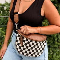 Checkered Crossbody Fanny Pack | Slim Card Holder | Wallet