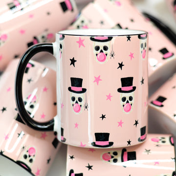Bubblegum Skeleton Ceramic Mug