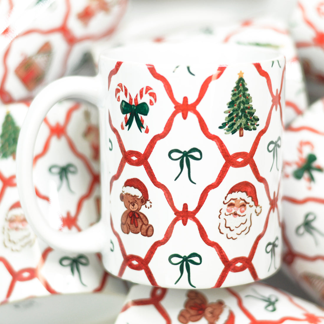 Christmas Friends Lattice Ceramic Mug