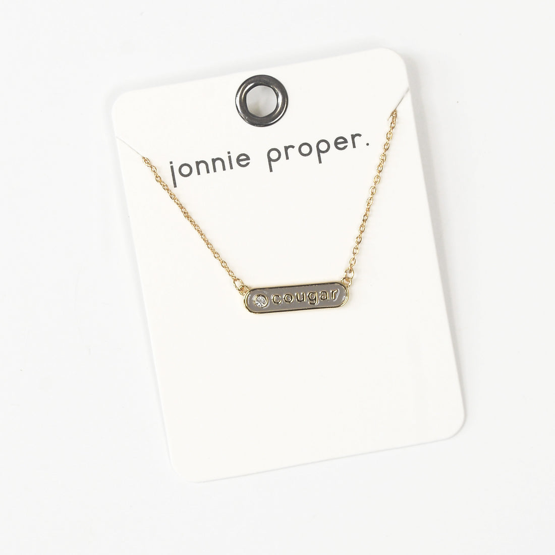 Cougar Enamel Gold Necklace