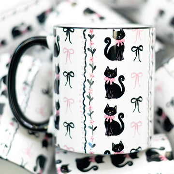 Grandmillenial Coquette Cat Ceramic Mug