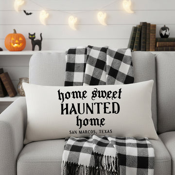 Home Sweet Haunted Home Zip Code / Town Pillows