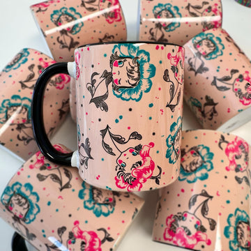 Kitschy Flower Babes Ceramic Mug