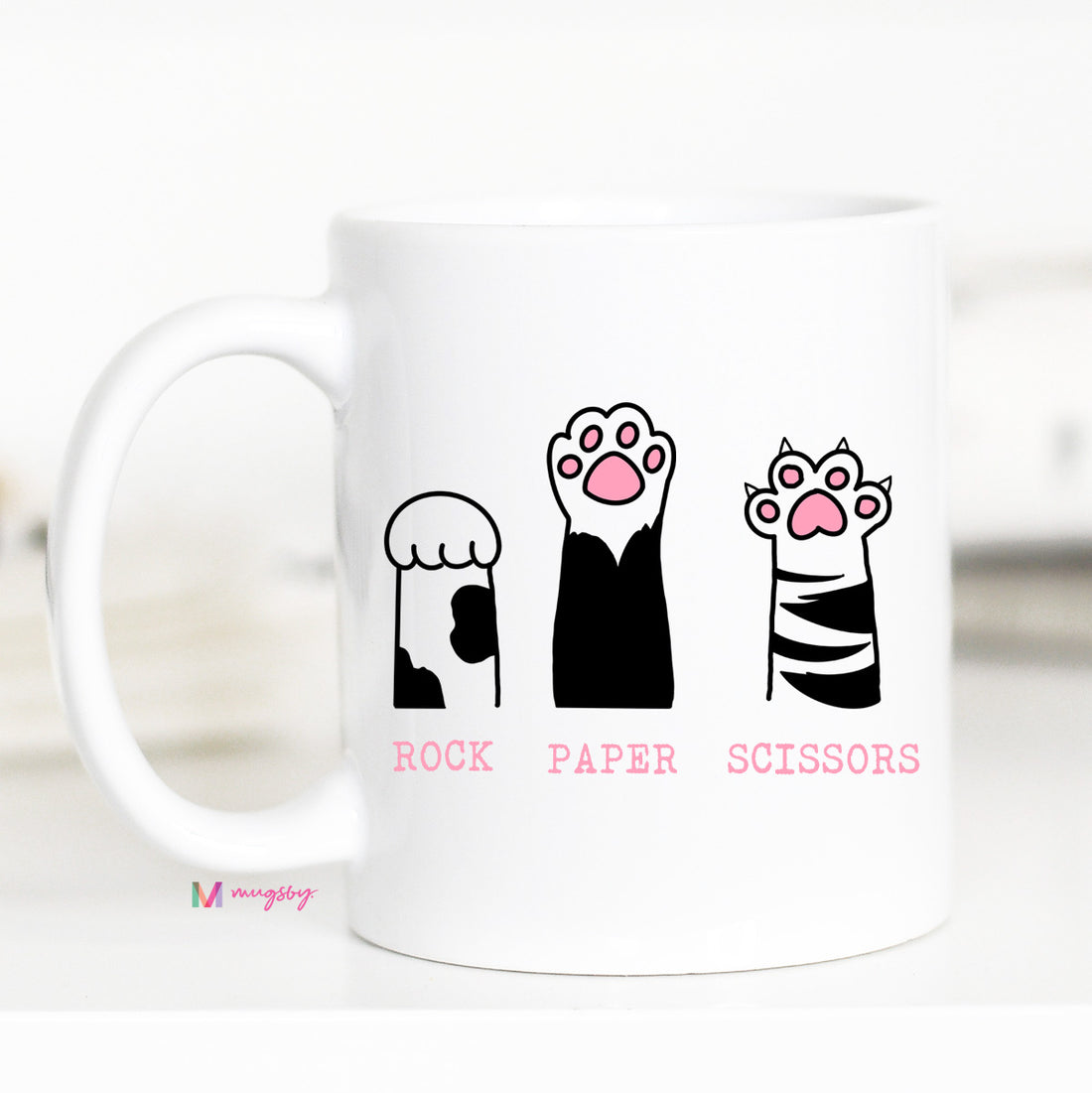 Rock Paper Scissors Cat FunnY Coffee Mug