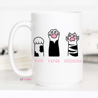 Rock Paper Scissors Cat FunnY Coffee Mug