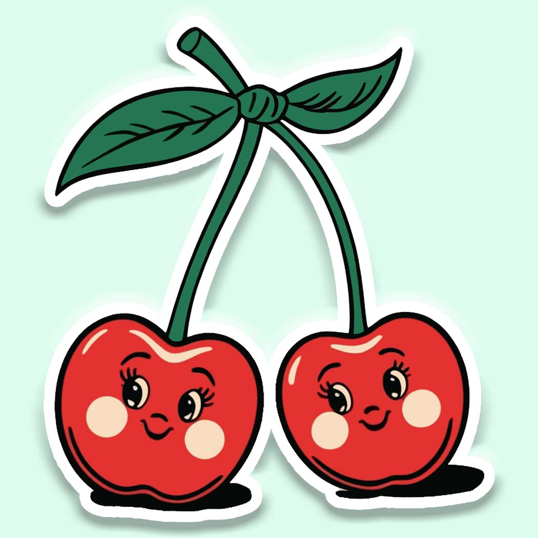 Vintage Cherry Sticker Decal