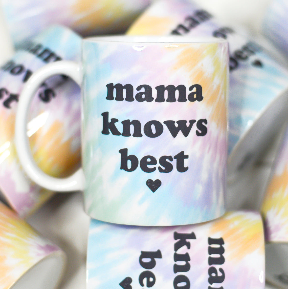 Mama Knows Best Tie Dye Ceramic Mug