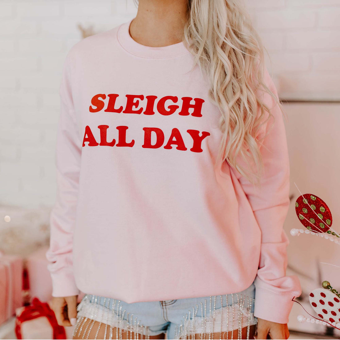 Sleigh All Day Sweatshirt (Pink)